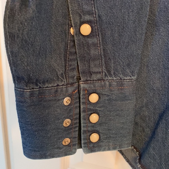 Wrangler Western denim cowboy shirt XL XXL 17.5-36 - Picture 4 of 6